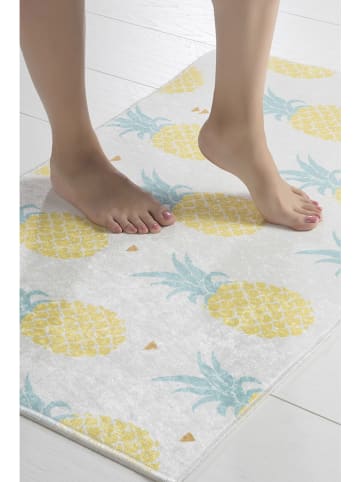 Elizabed 2er-Set: Badvorleger "Ananas" in Gelb/ Weiß
