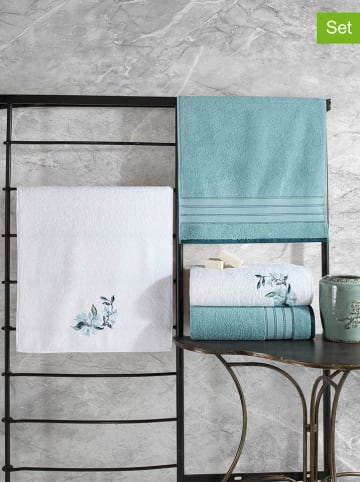 Elizabed 4tlg. Frottierwaren-Set in Mint/ Weiß