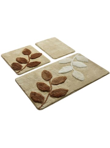 Elizabed 3er-Set: Badvorleger "Innovia" in Beige/ Weiß