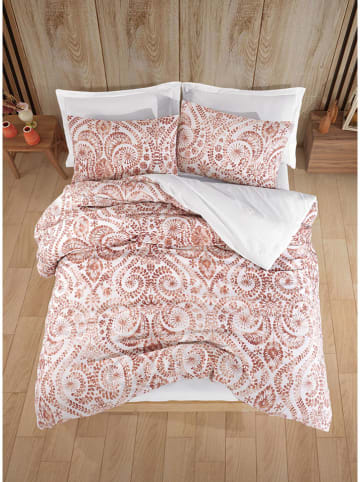 Elizabed Beddengoedset "Loop" rood/wit