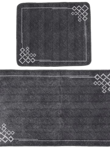 Elizabed Dywaniki łazienkowe (2 szt.) "Olita" w kolorze czarno-białym