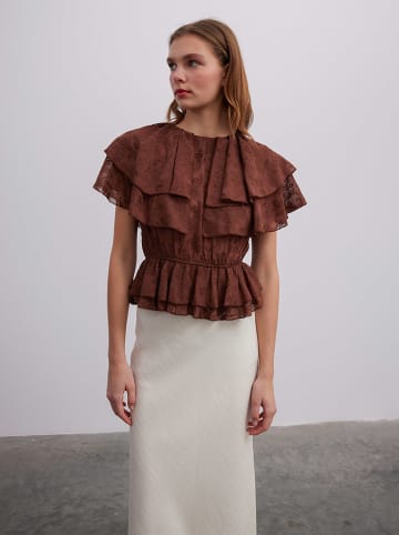 BGN Bluse in in Dunkelbraun