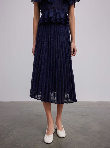 BGN Plissérok donkerblauw