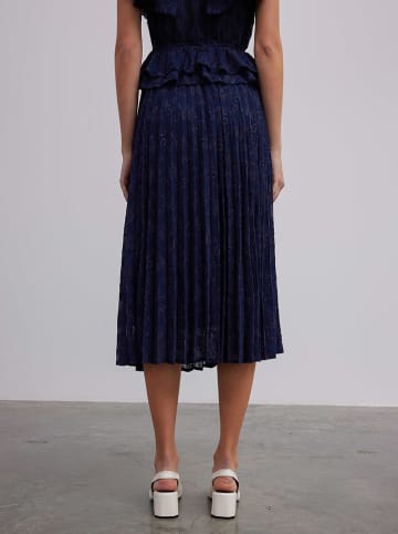 BGN Plissérok donkerblauw
