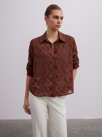 BGN Bluse in Dunkelbraun