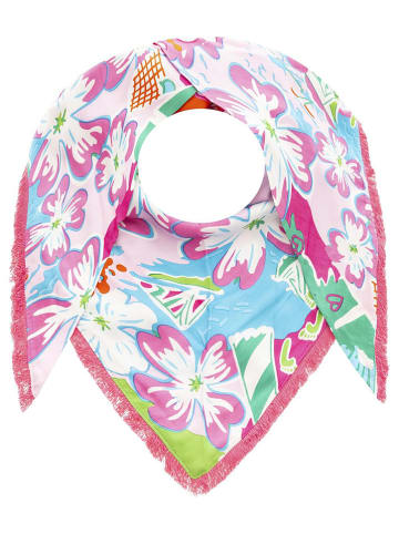 Zwillingsherz Driehoekige doek "Lovely Flower" lichtblauw/lichtroze/groen