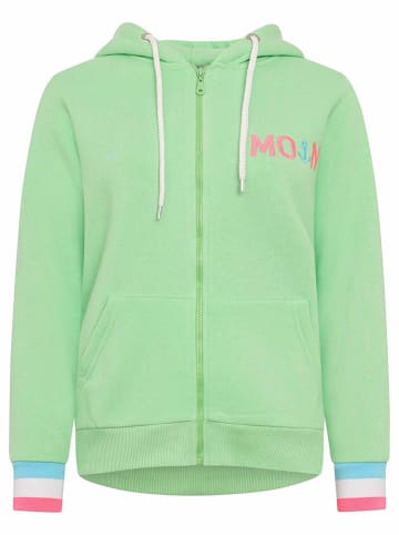 Zwillingsherz Sweatjacke "MoinZH in Grün/ Pink
