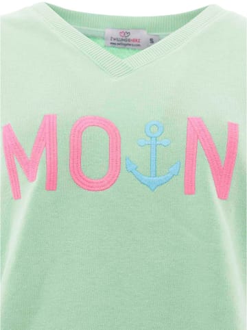 Zwillingsherz Bluza "MoinZH" w kolorze różowo-miętowym