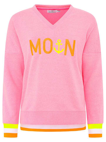 Zwillingsherz Sweatshirt "MoinZH" in Rosa/ Orange