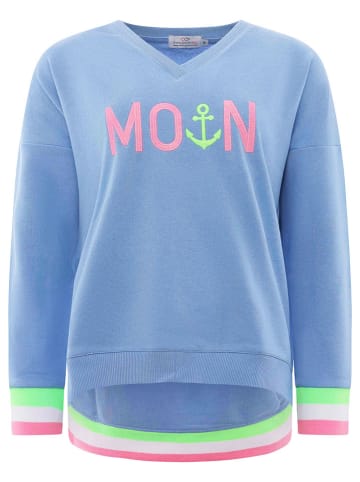 Zwillingsherz Sweatshirt "MoinZH" in Blau/ Pink