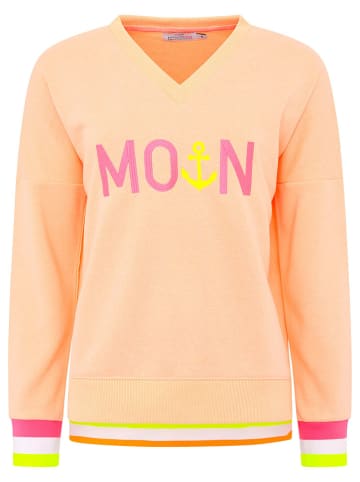 Zwillingsherz Sweatshirt "MoinZH" in Apricot/ Pink