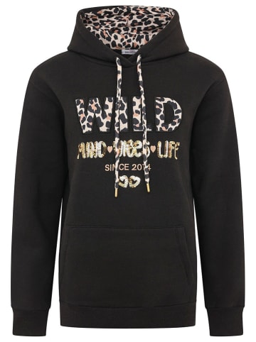 Zwillingsherz Hoodie "Wild Free" in Schwarz