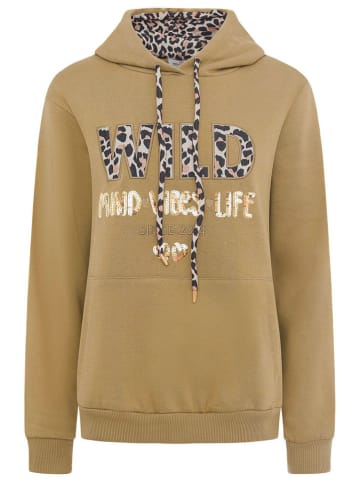 Zwillingsherz Hoodie "Wild Free" in Khaki