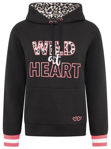 Zwillingsherz Bluza "Wild At Hearts" w kolorze jasnoróżowo-czarnym
