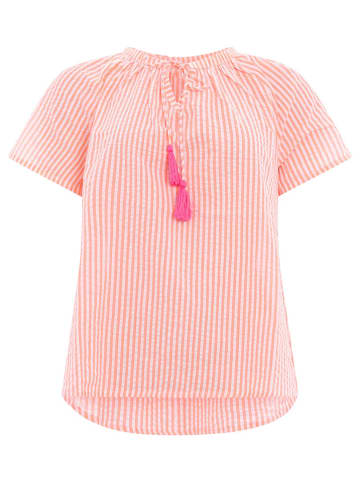 Zwillingsherz Bluse "Neon Streifen" in Orange/ Weiß/ Pink
