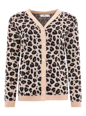 Zwillingsherz Cardigan "Gestrickter-Leo" in Beige