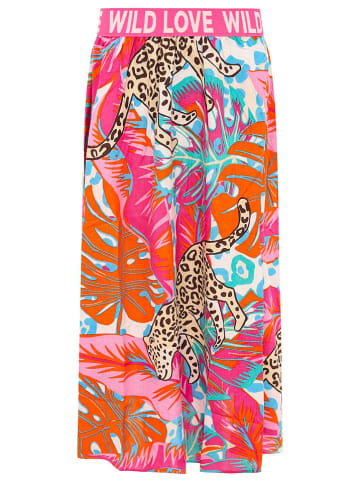 Zwillingsherz Rock "Dschungel Leopard" in Pink/ Türkis/ Beige