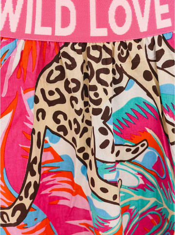 Zwillingsherz Rock "Dschungel Leopard" in Pink/ Türkis/ Beige