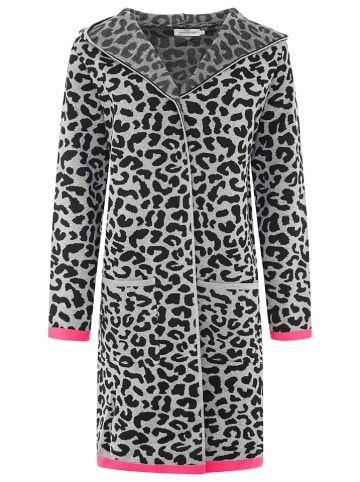 Zwillingsherz Cardigan "Leo" in Grau/ Pink/ Schwarz