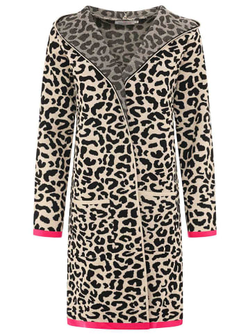 Zwillingsherz Cardigan "Leo" in Beige/ Pink/ Schwarz