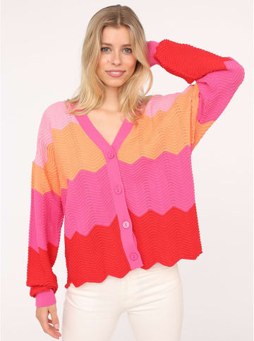 Zwillingsherz Vest "Block Wellen" rood/roze/oranje