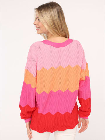 Zwillingsherz Vest "Block Wellen" rood/roze/oranje