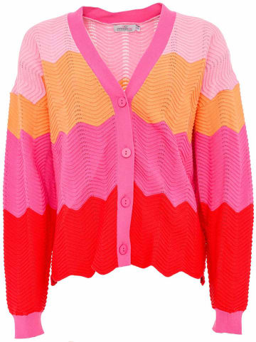 Zwillingsherz Vest "Block Wellen" rood/roze/oranje