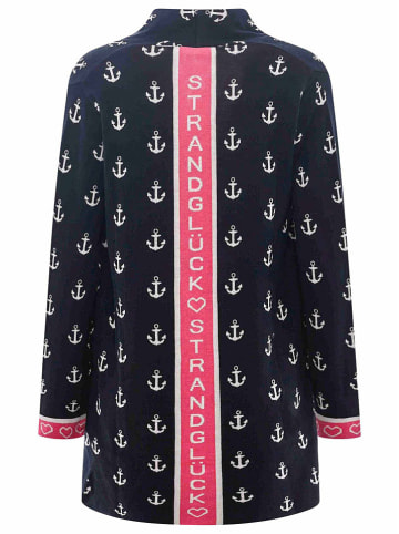 Zwillingsherz Cardigan "Anker & Strandglück" in Dunkelblau/ Pink