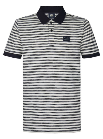 Petrol Poloshirt crème/donkerblauw