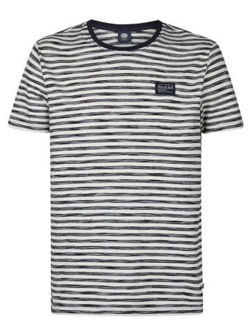Petrol Shirt in Creme/ Dunkelblau