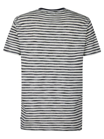 Petrol Shirt in Creme/ Dunkelblau