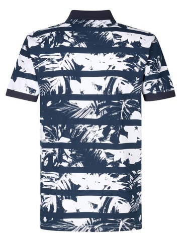Petrol Poloshirt in Dunkelblau/ Weiß