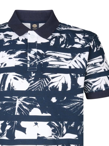 Petrol Poloshirt in Dunkelblau/ Weiß
