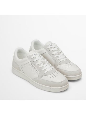 Marc O´Polo Leder-Sneakers in Weiß/ Grau