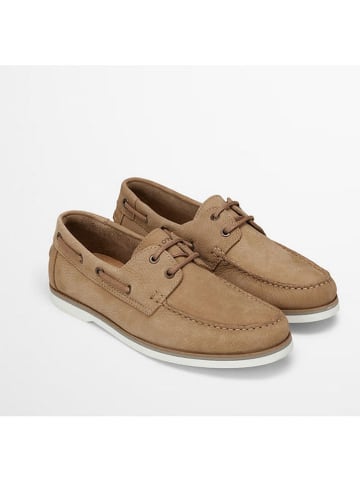 Marc O´Polo Leren mocassins taupe