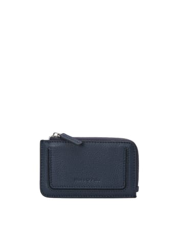 Marc O´Polo Leder-Geldbörse in Dunkelblau - (B)14 x (H)8 x (T)1,5 cm