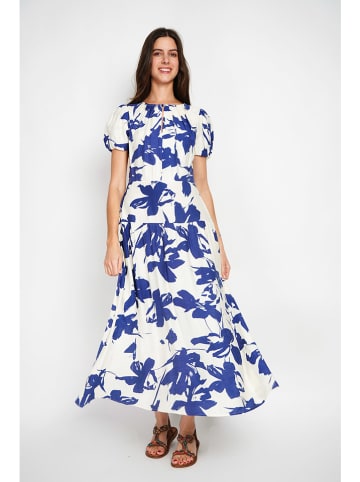 William de Faye Kleid in Weiß/ Dunkelblau