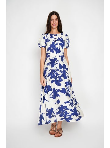 William de Faye Kleid in Weiß/ Dunkelblau