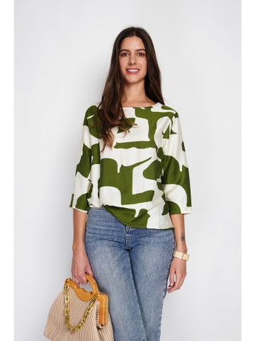 William de Faye Bluse in Khaki/ Creme
