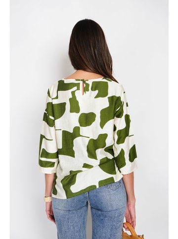 William de Faye Bluse in Khaki/ Creme