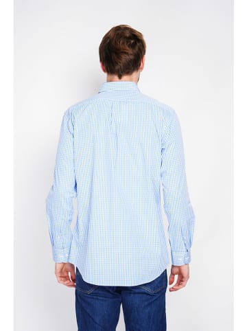 William de Faye Blouse lichtblauw/wit