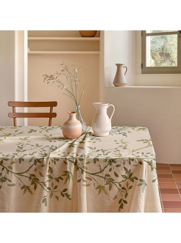 mint Deco Tafellaken "Natural Zarza" crème/groen