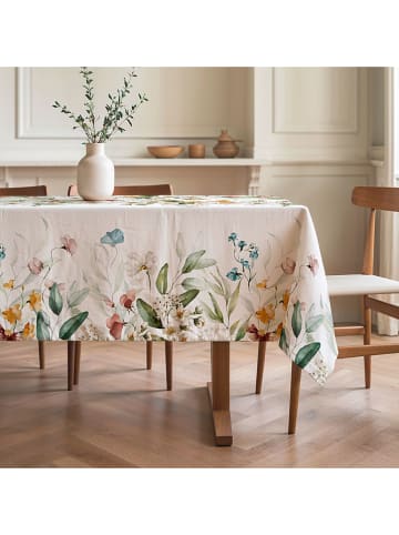mint Deco Tischdecke "Floral And Tropical Maddy" in Weiß/ Rosa/ Grün