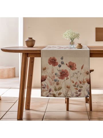 mint Deco Tafelloper "Amapola" crème/meerkleurig
