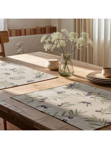 mint Deco 2-delige set: placemats "Cartagena" crème/paars - (L)50 x (B)40 cm
