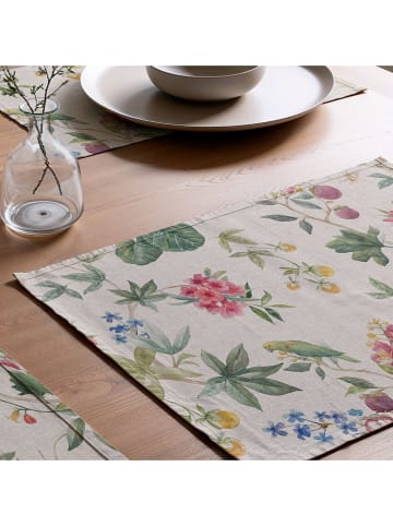 mint Deco 2er-Set: Tischsets "Maura" in Creme/ Grün/ Rosa - (L)50 x (B)40 cm