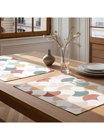 Mint Rugs 2-delige set: placemats "Miren" beige/blauw/bruin - (L)50 x (B)40 cm