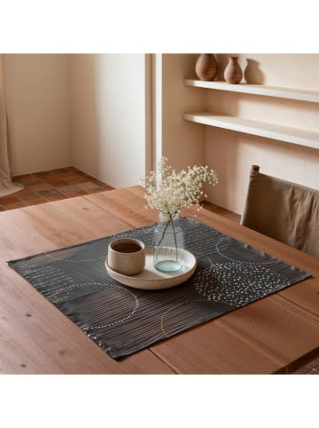 Mint Rugs 2er-Set: Tischsets "Naroa" in Anthrazit/ Gelb/ Weiß - (L)50 x (B)40 cm