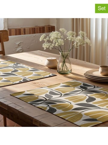 Mint Rugs 2er-Set: Tischsets "Nekane" in Weiß/ Gelb/ Grau - (L)50 x (B)40 cm