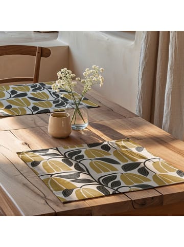 Mint Rugs 2er-Set: Tischsets "Nekane" in Weiß/ Gelb/ Grau - (L)50 x (B)40 cm